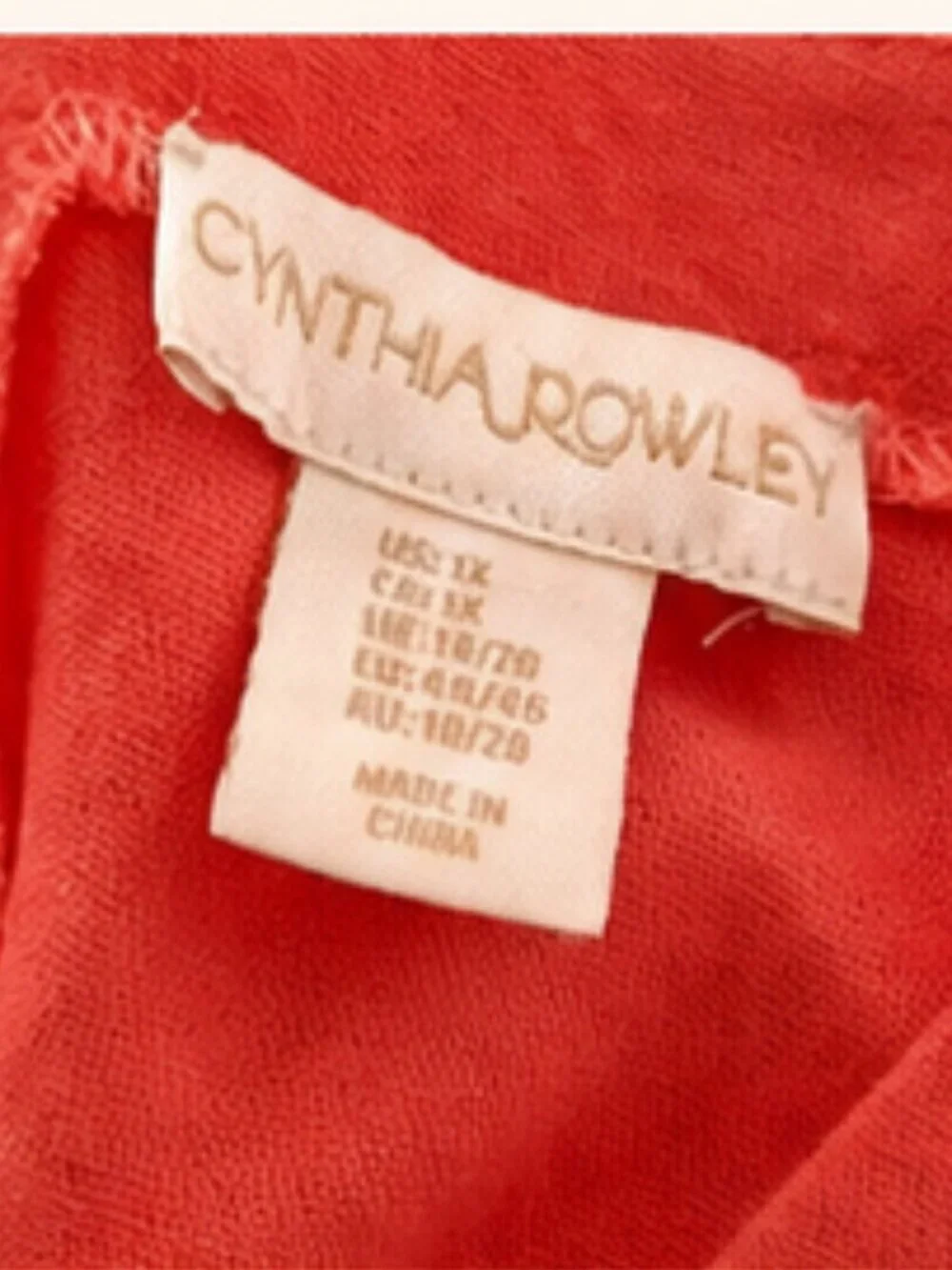 Linen Blend Coral Lagenlook Midi Dress Pockets Coastal Resort 1X Relaxed Fitting - Picture 8 of 9